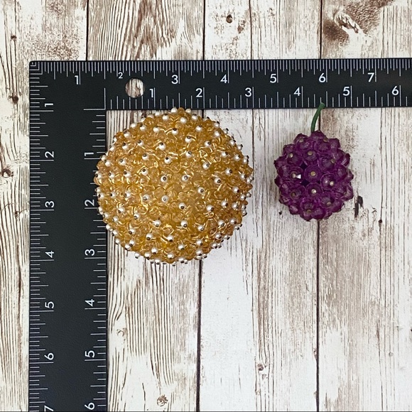 Vintage Mid Century Modern Beaded Pins FRUITS Retro Home Decor Collectible - Picture 7 of 13